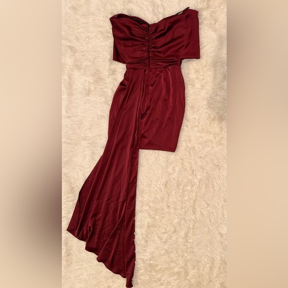 NWOT Katie‎ May Miss Jenn Draped Strapless Statement Mini Dress Size M Bordeaux - Picture 6 of 8